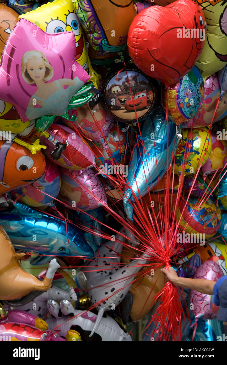 fist full of ballooons at Helston Flora day cornwall Stock Photo