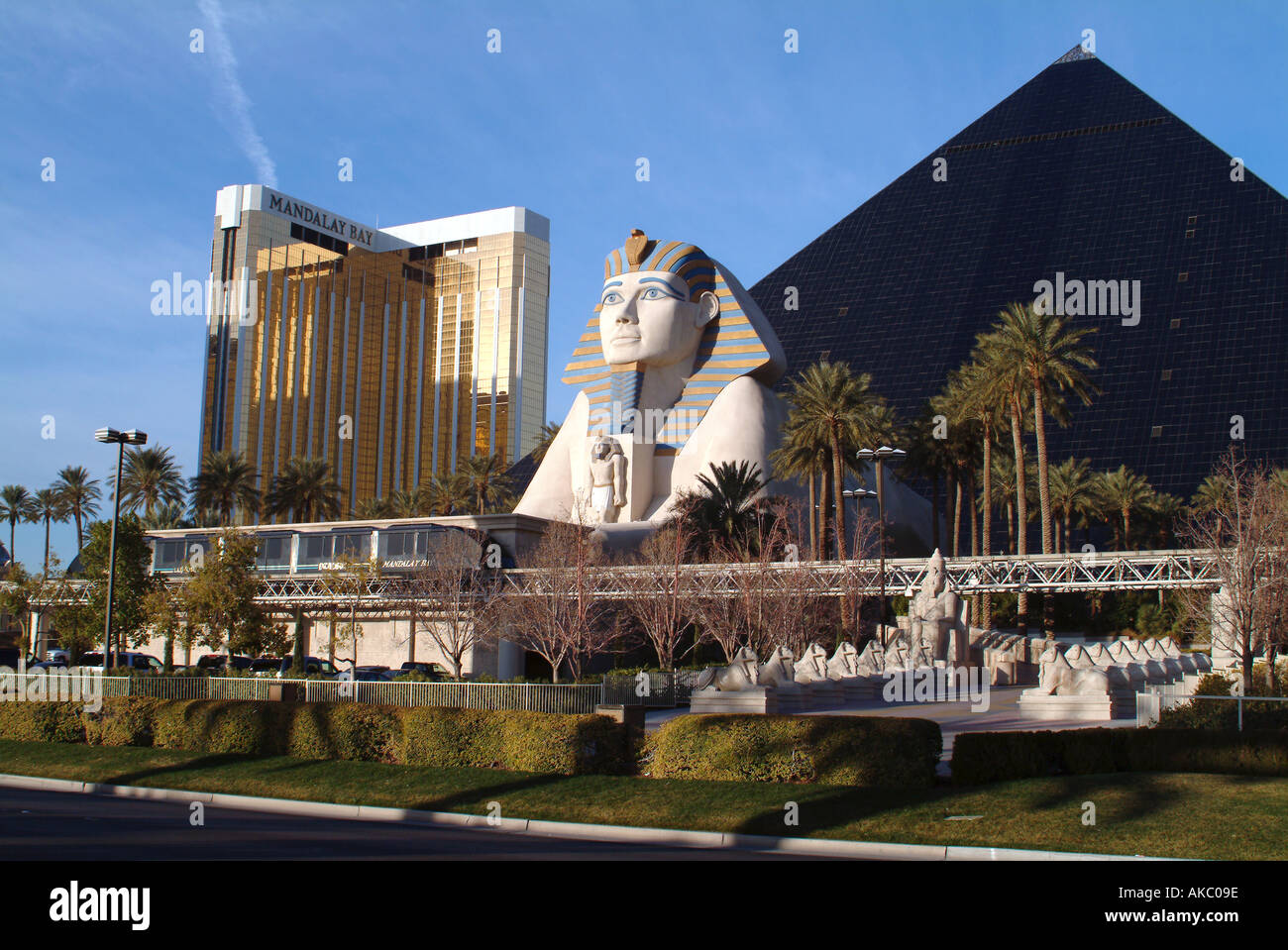 Luxor Mandalay Bay Hotels Las Vegas Stock Photo