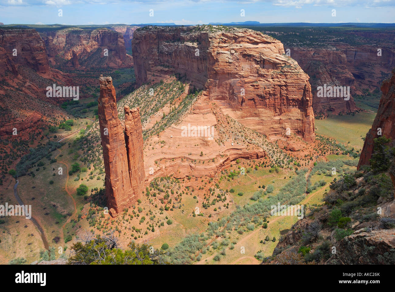 Spider Rock in Canyon de Chelly National Monument in Arizona Stock Photo