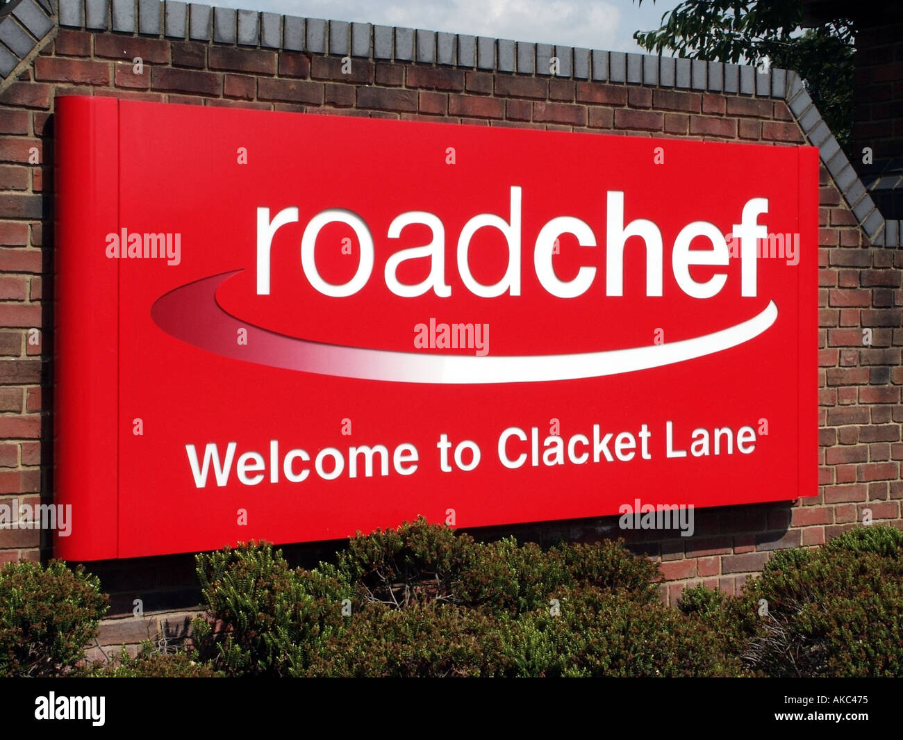 Roadchef sign at entrance to Clacket Lane M25 motorway services