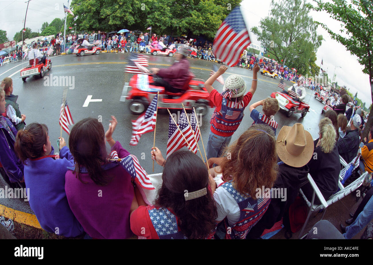 4th of July parade in Independence Oregon USA Stock Photo Alamy