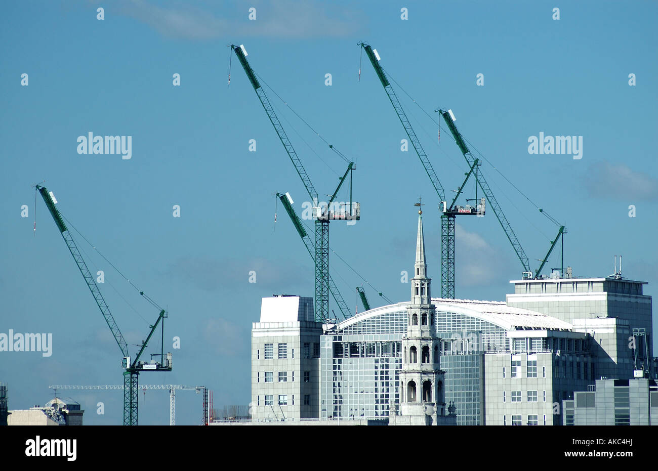 Skyline view of construction work near Ludgate Hill, London, UK Stock Photo