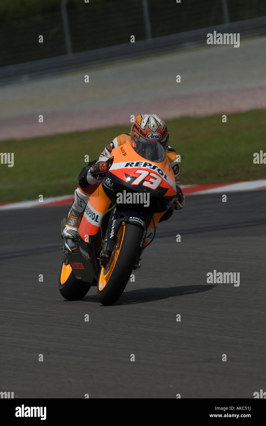 Japanese Shuhei Aoyama Repsol Honda at Polini Malaysian Motorcycle Grand Prix Sepang Circuit Malaysia Stock Photo