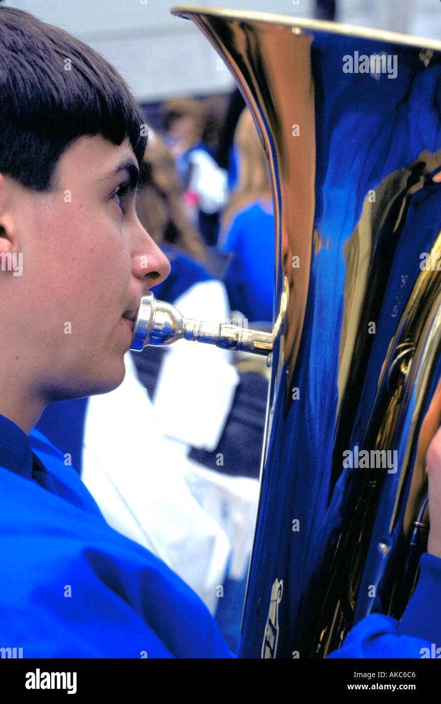 Boy playing tuba hires stock photography and images Alamy