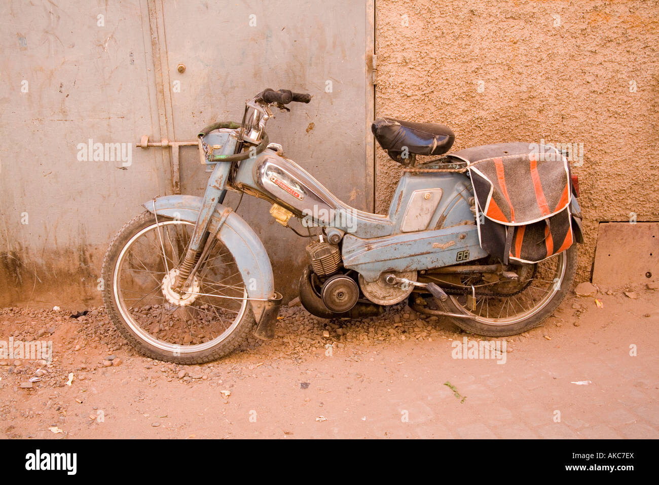 Dusty old scooter or moped in Marrakesh Morocco, North Africa Stock Photo -  Alamy