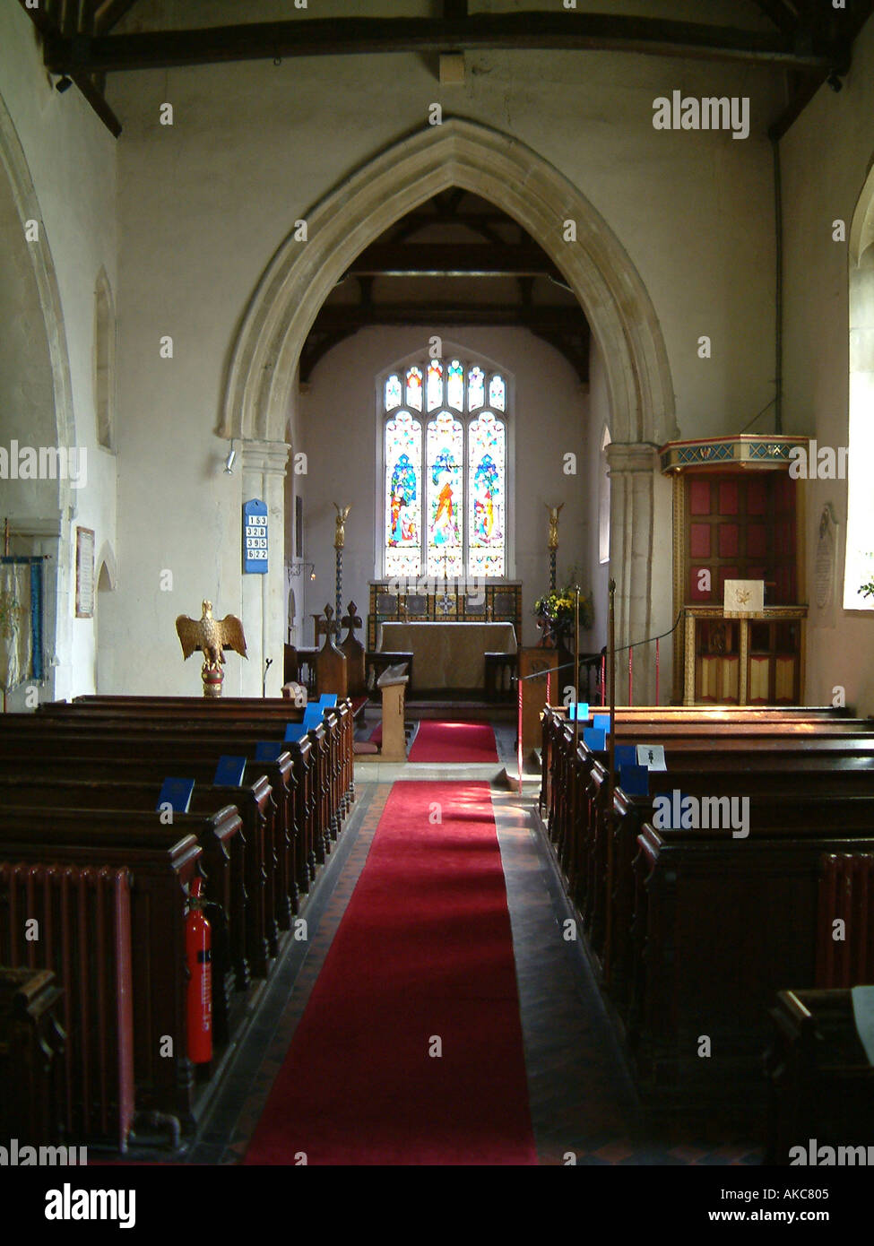 Inside Church of St Mary the Virgin Westmill Hertfordshire England  Stock Photo