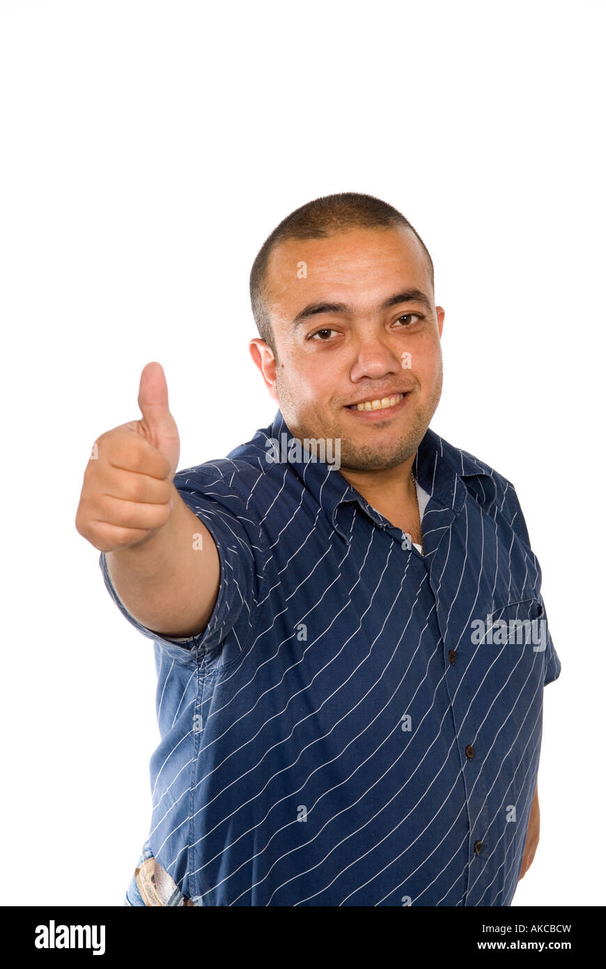 Midget man thumbs up Stock Photo