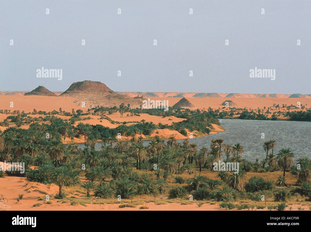 Lakes near Ounianga Kebir north eastern Chad Africa Stock Photo