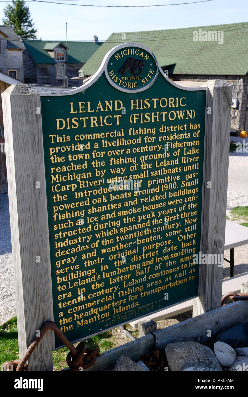 Leland Michigan Historic District also known as Fishtown Stock Photo