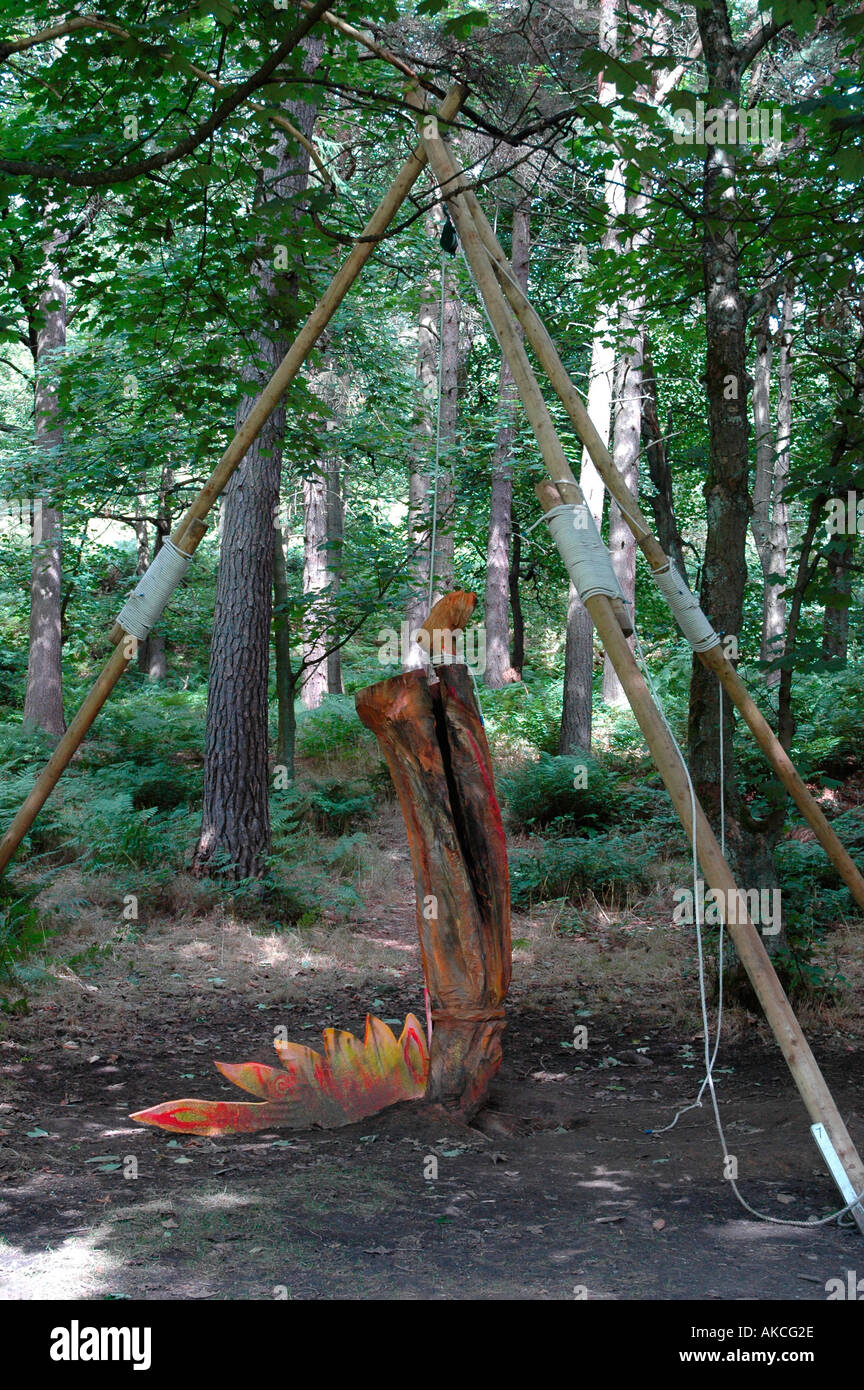 Art installation on Hebden Bridge Sculpture trail 2005 Stock Photo
