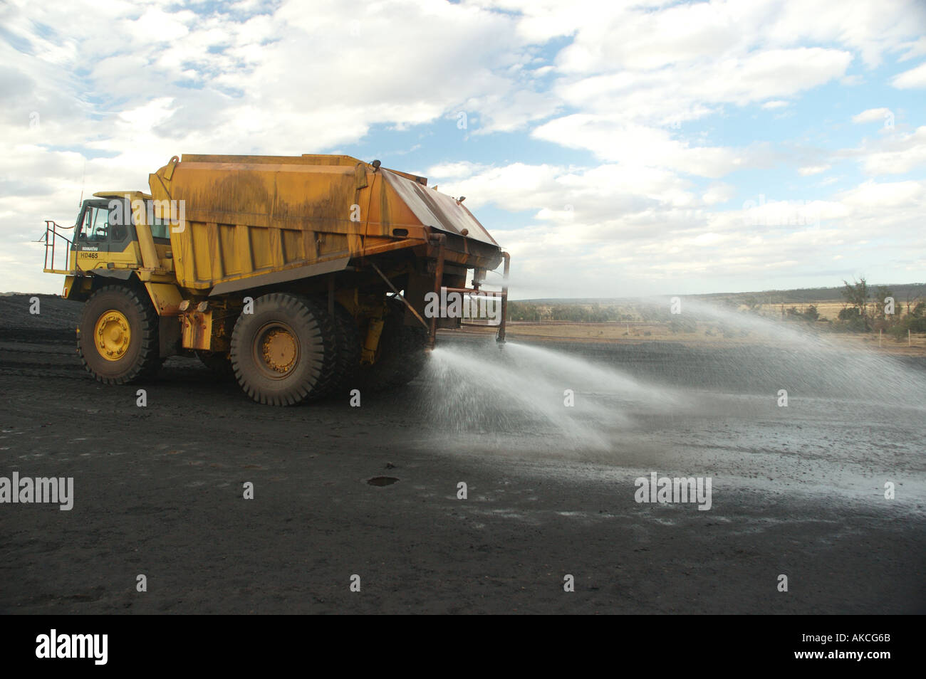 Water tanker spraying dust suppression coal mine central Queensland dsc ...