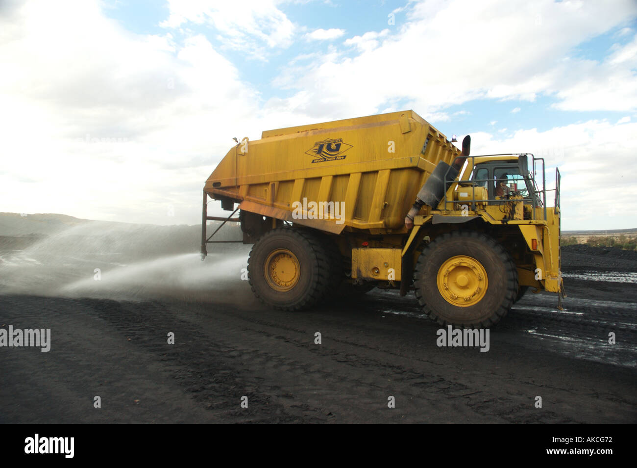 Water tanker spraying dust suppression coal mine central Queensland dsc ...