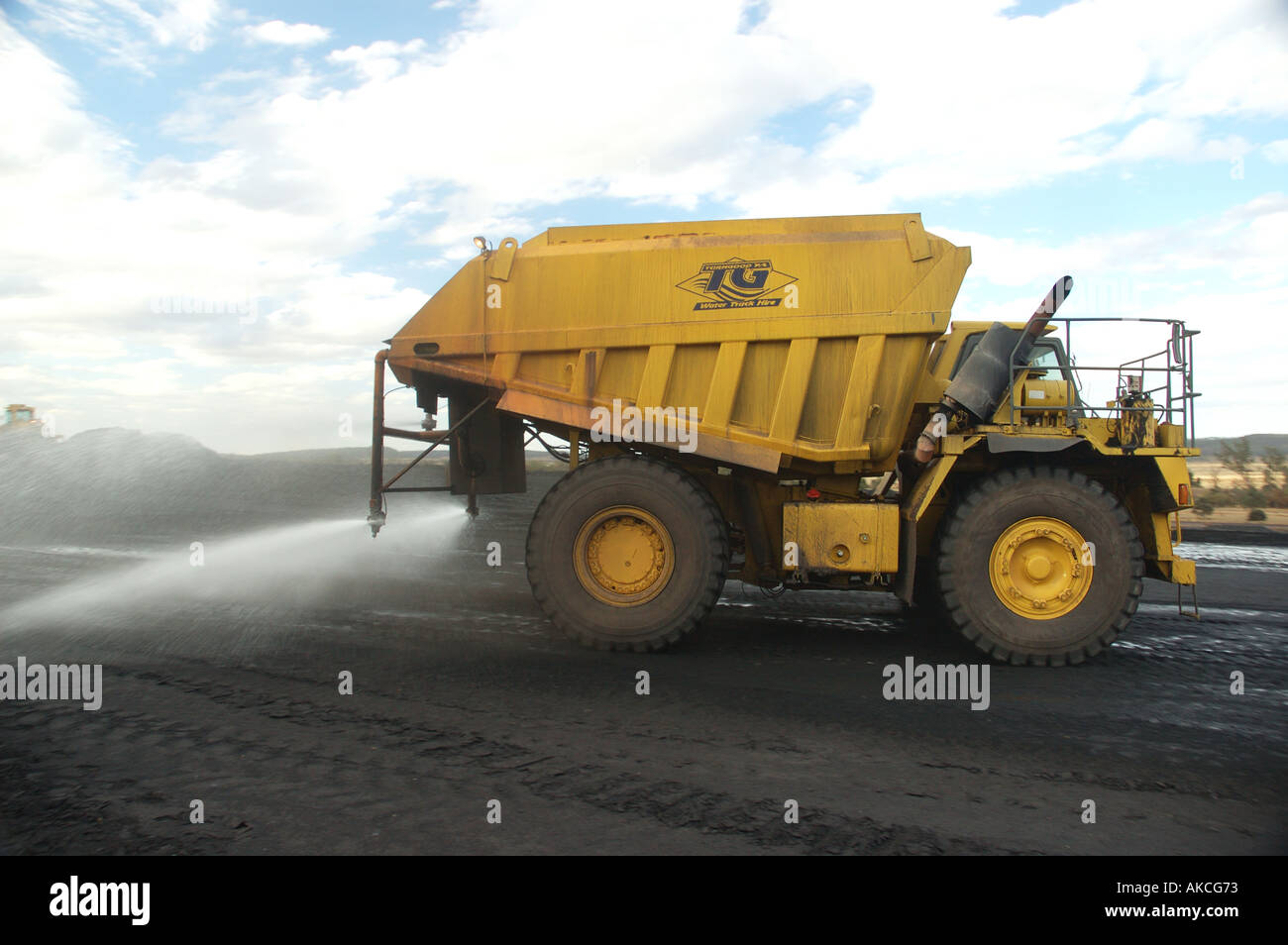Water tanker spraying dust suppression coal mine central Queensland dsc ...