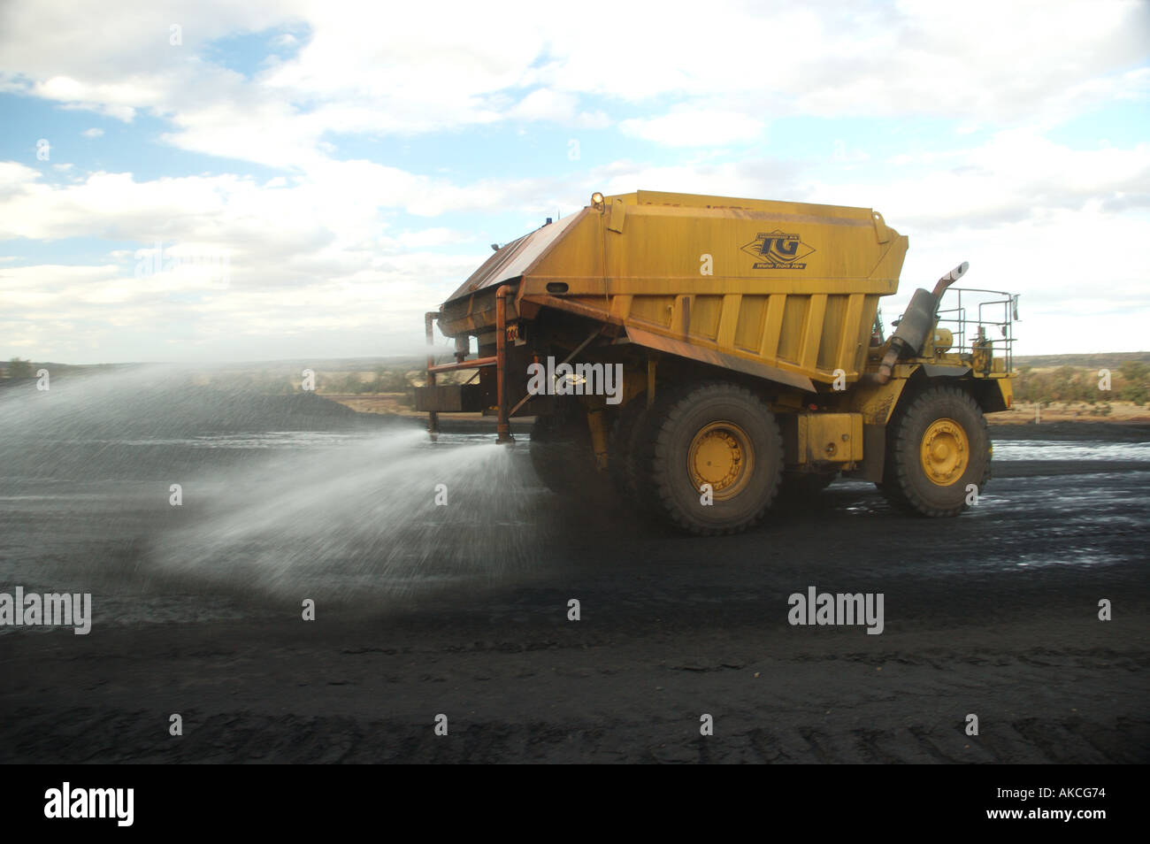 Water tanker spraying dust suppression coal mine central Queensland dsc ...