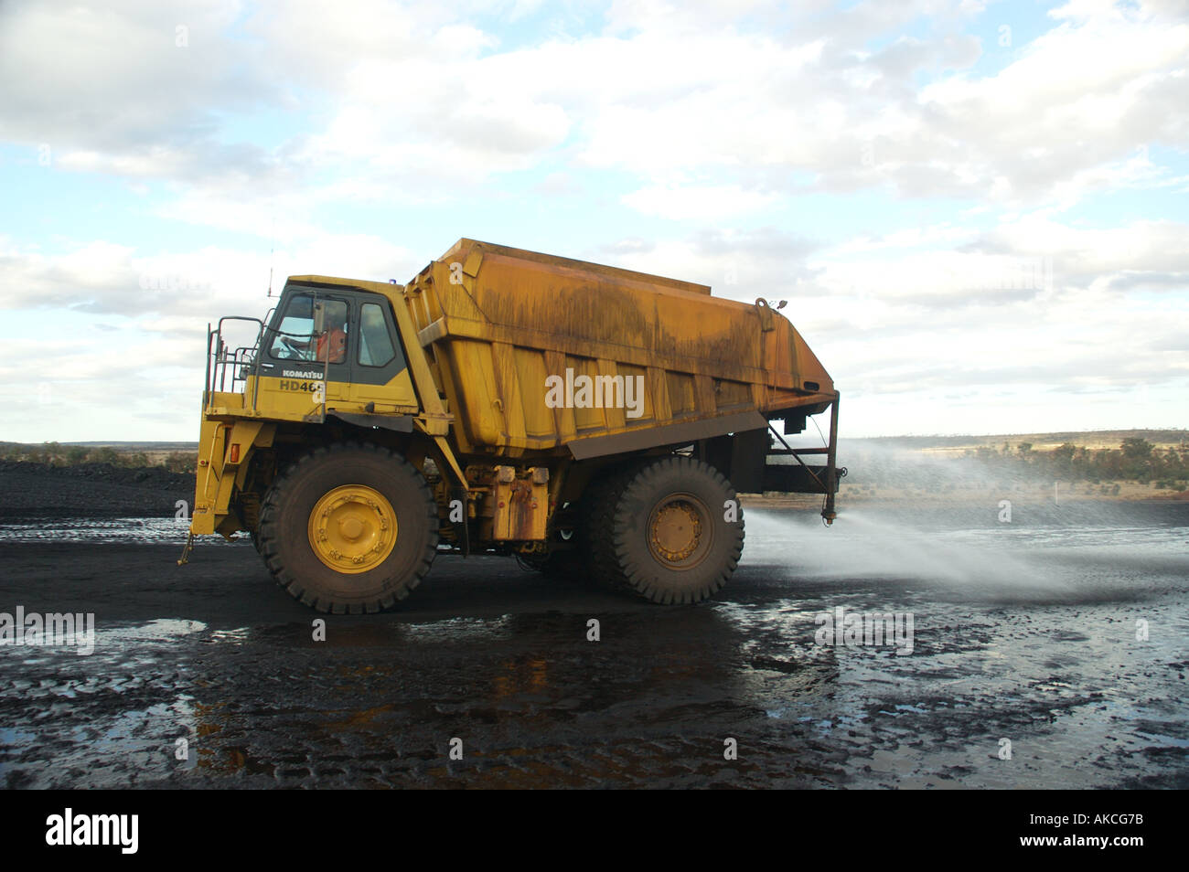 Water tanker spraying dust suppression coal mine central Queensland dsc ...
