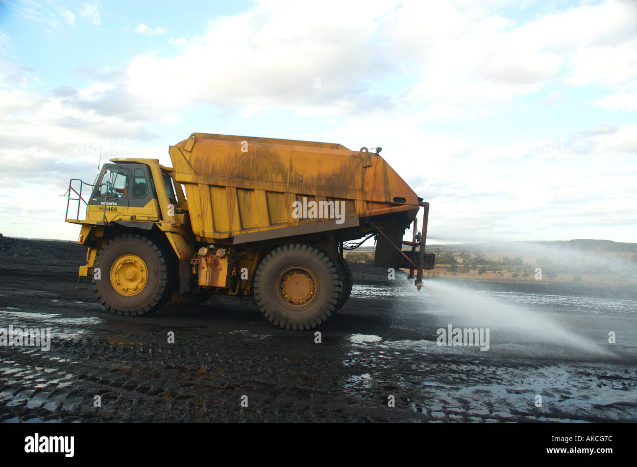 Water tanker spraying dust suppression coal mine central Queensland dsc ...