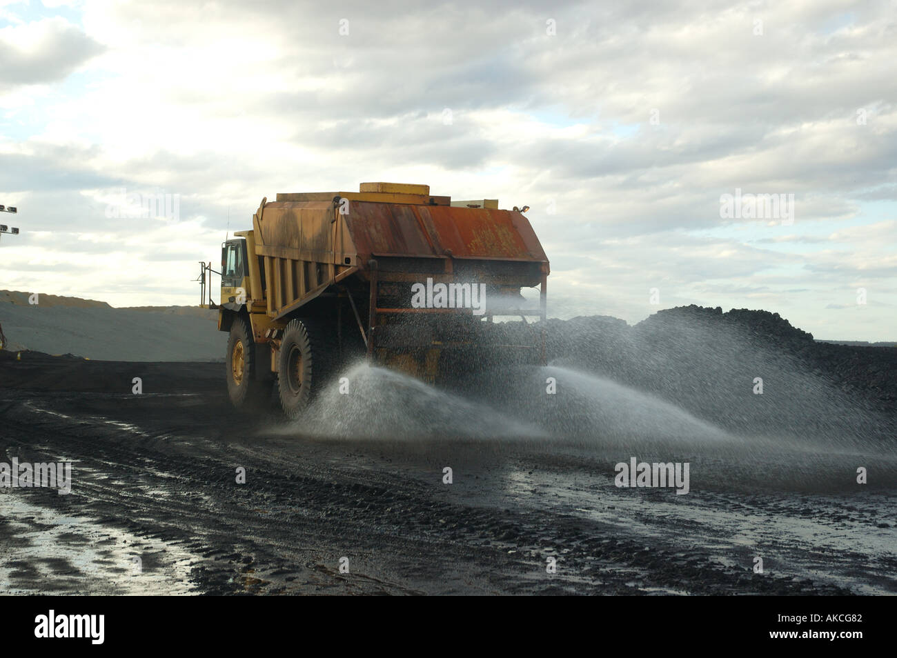Water tanker spraying dust suppression coal mine central Queensland dsc ...