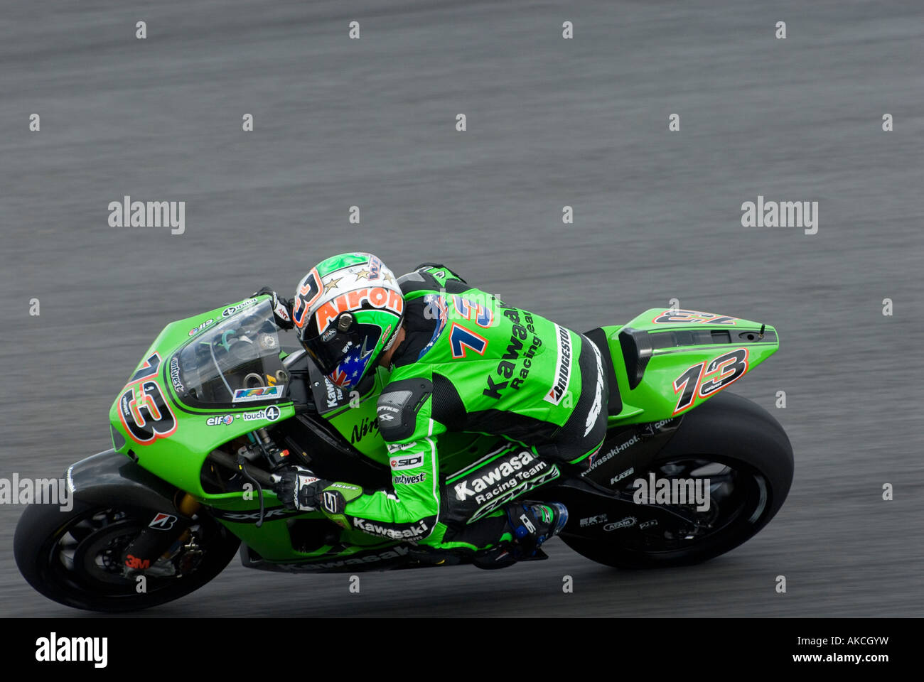 Australian Anthony West Kawasaki Racing at Polini Malaysian Motorcycle Grand Prix Sepang Circuit Malaysia Stock Photo