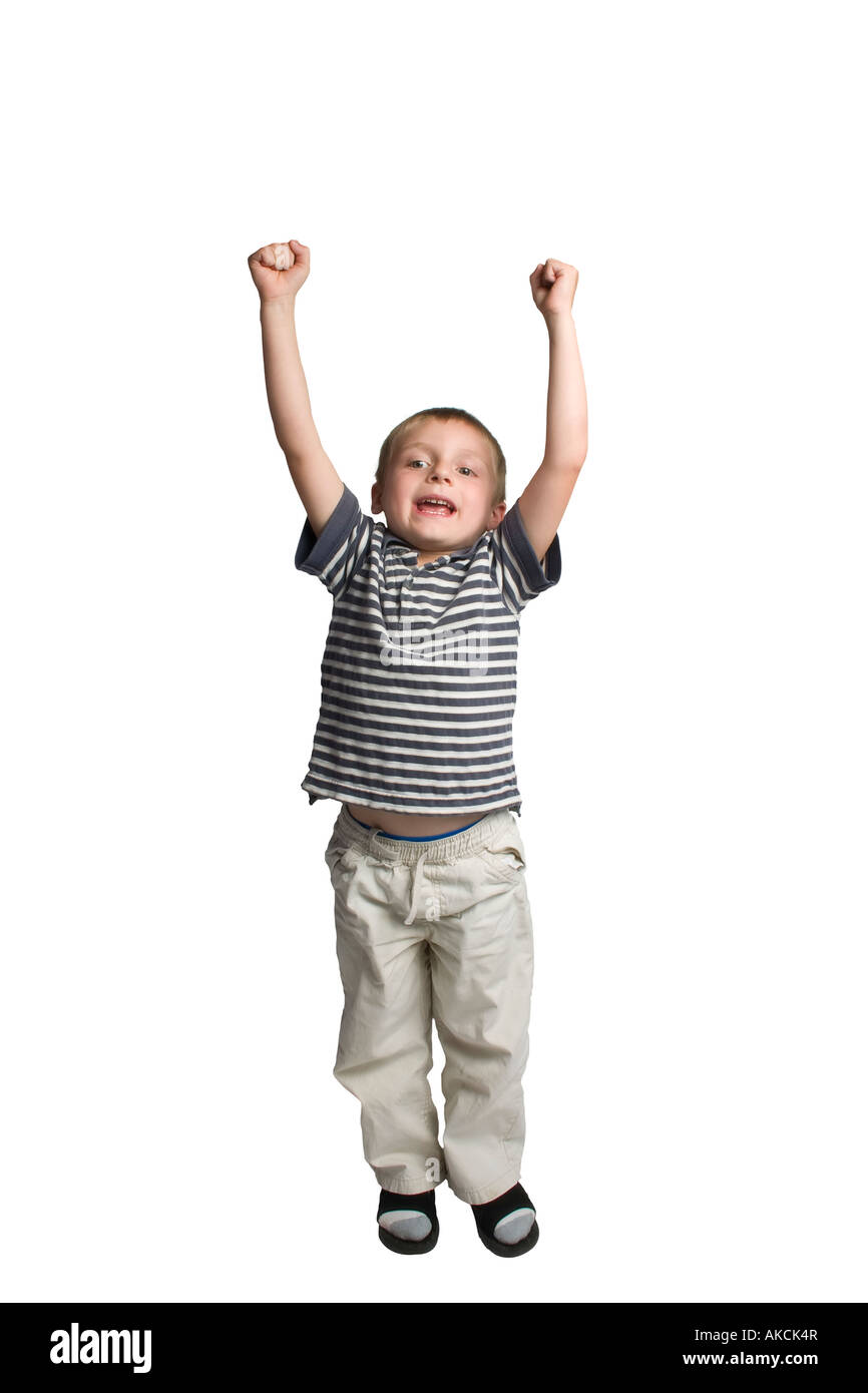 Happy boy isolated on white background Stock Photo - Alamy