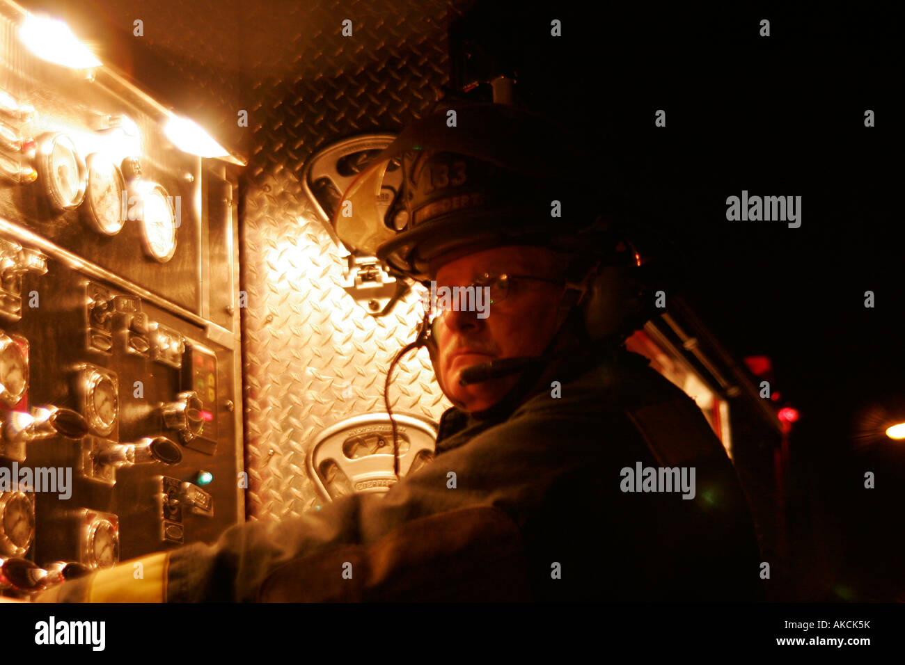 Fire truck gauges controls hi-res stock photography and images - Alamy