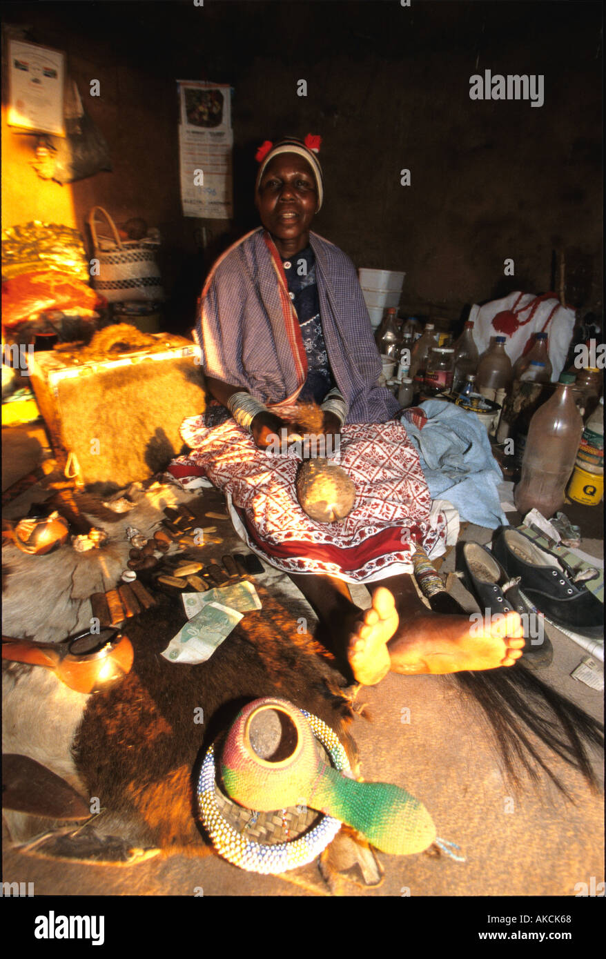 A Sangoma witch doctor in South Africa Stock Photo