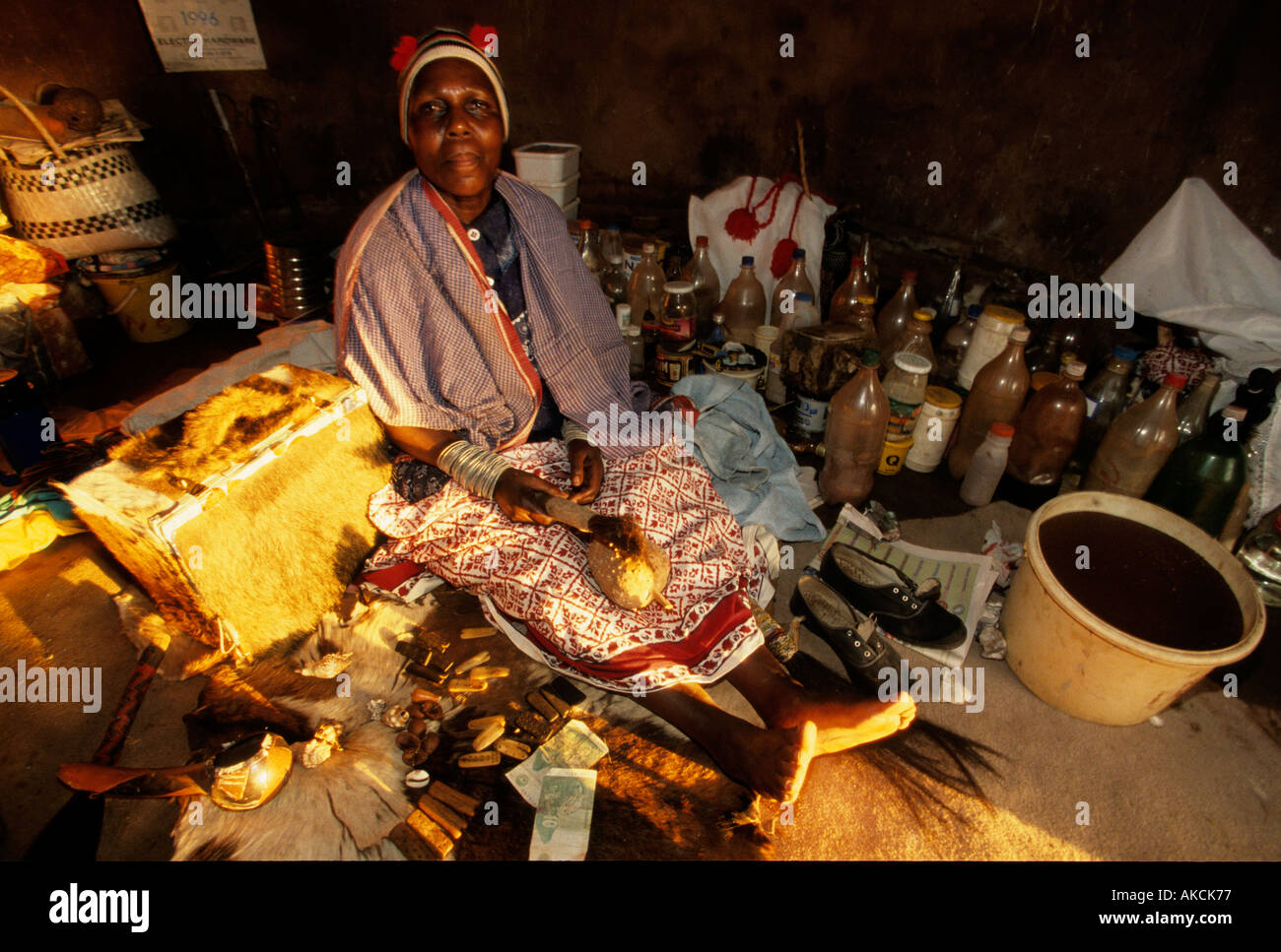 A sangoma witch doctor South Africa Stock Photo