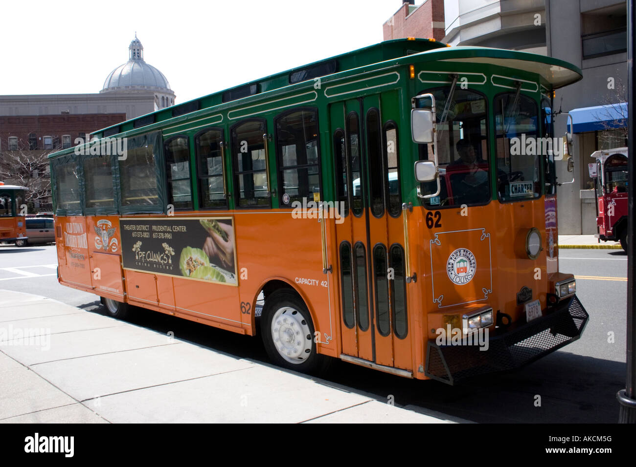 Trolley Bus in Boston Stock Photo Alamy