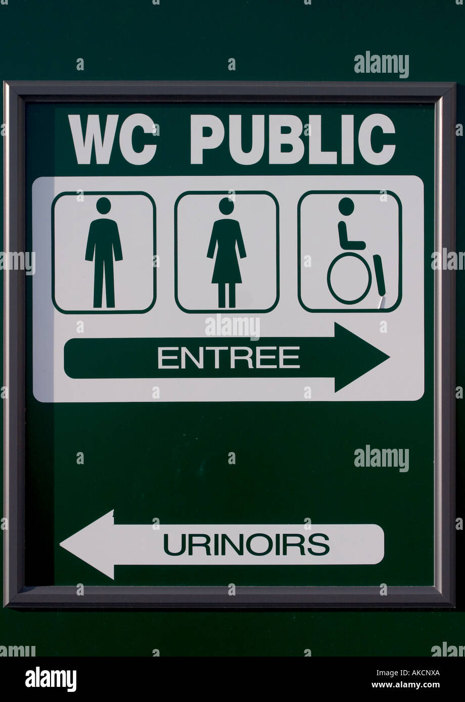 mark sign indication for public toilett wc in france european Stock