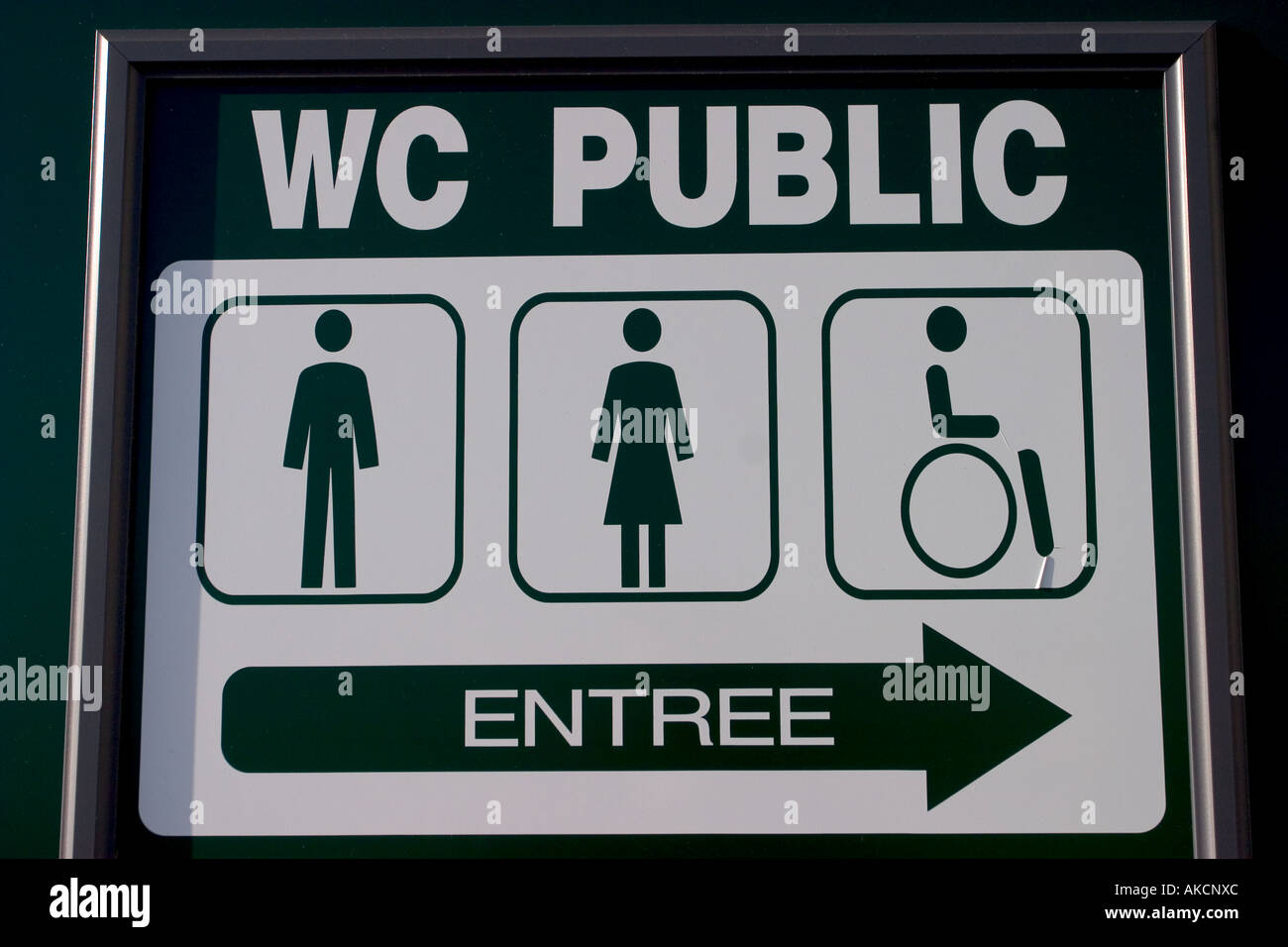 mark sign indication for public toilett wc in france european Stock