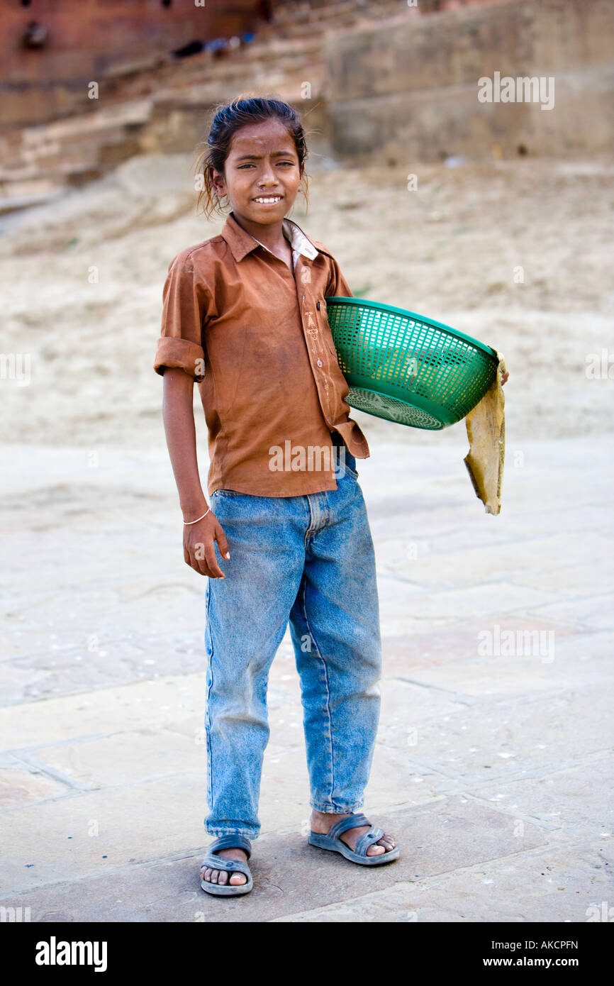 Profile of a Teenage Indian Boy Looking at outsides Stock Photo