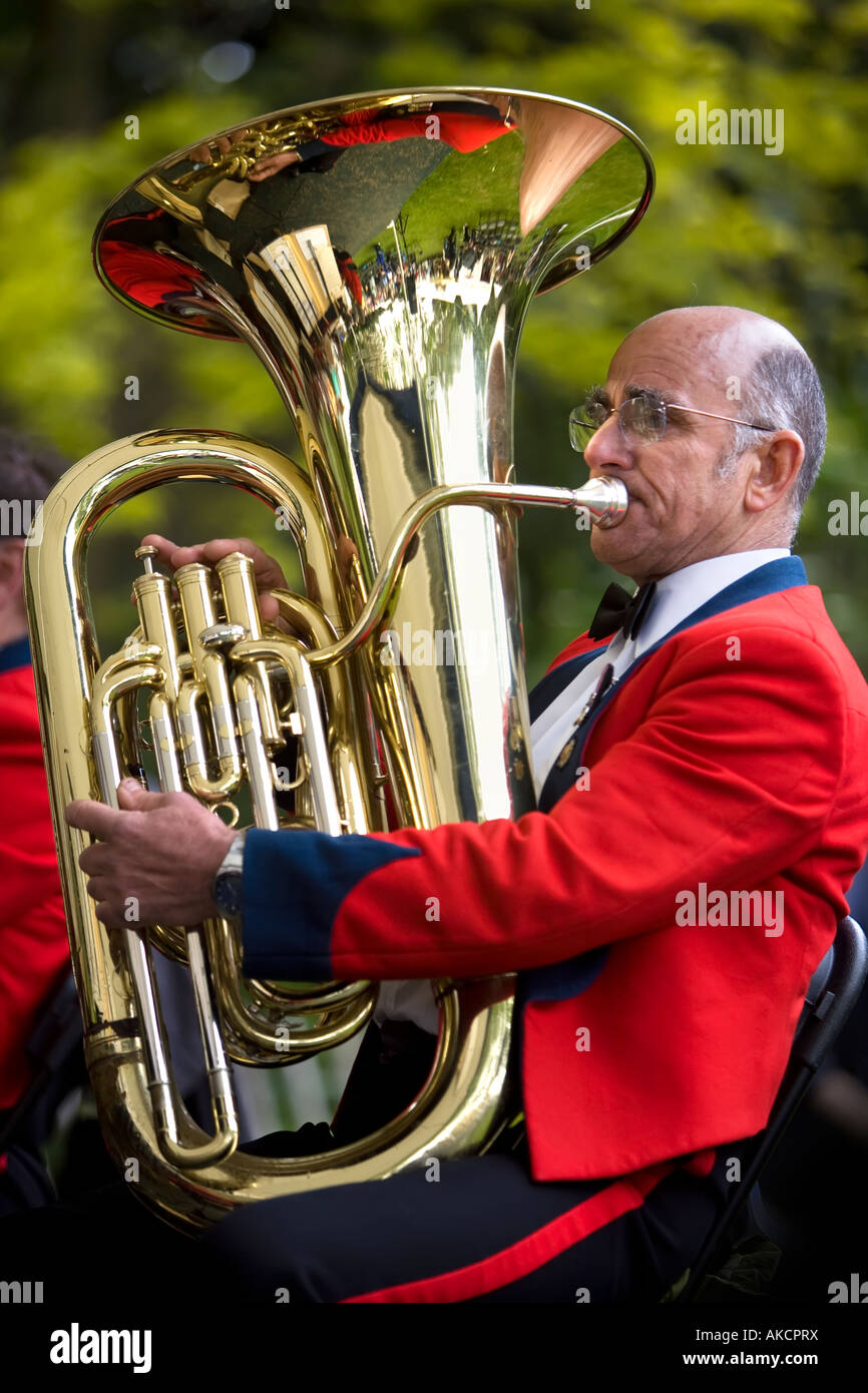 Tuba Player In Brass Band High Resolution Stock Photography and Images