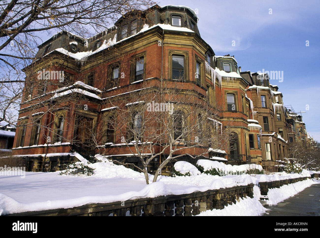 Late 19th century architecture Commonwealth Avenue Boston Stock Photo