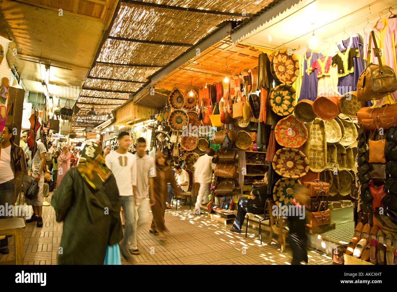 Stalls On A Busy Street In The Market In The Medina old Town In 