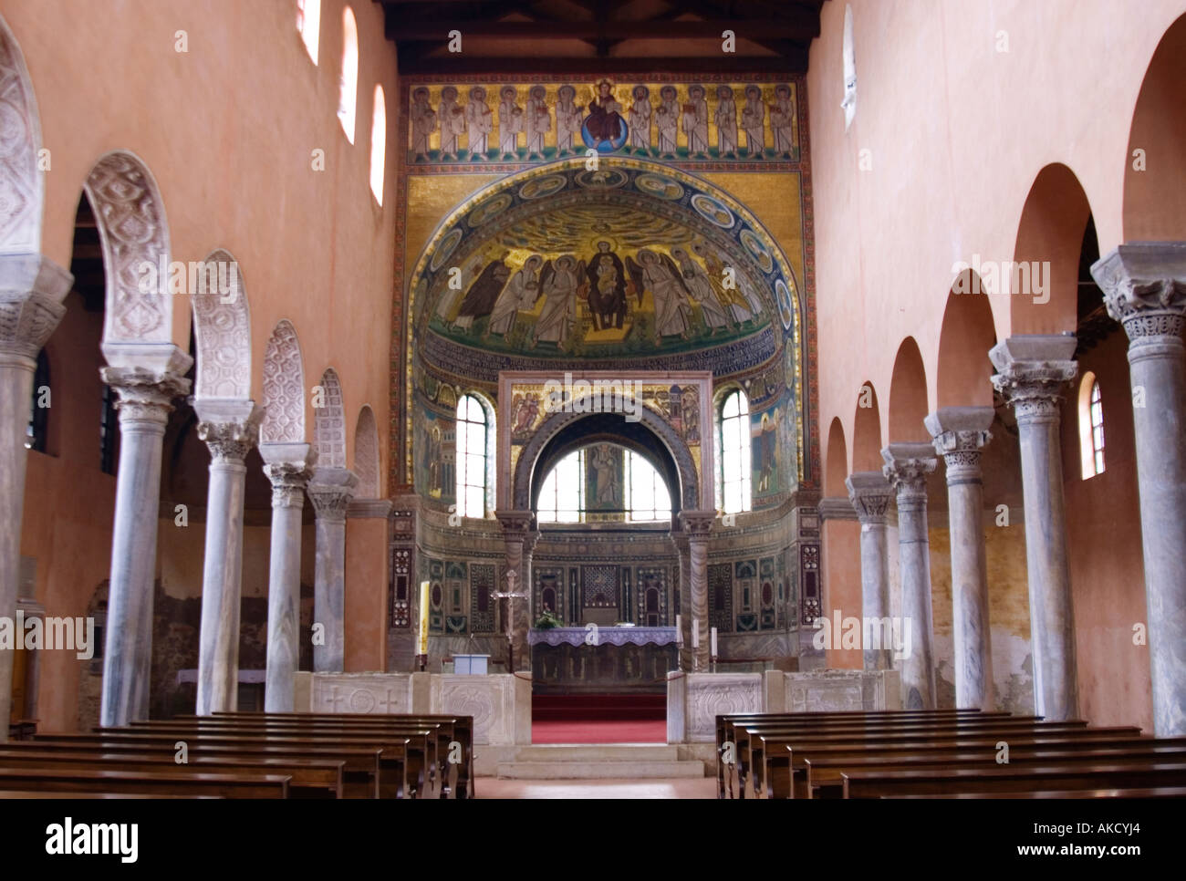 South-East Europe, Croatia, Porec, interior of Euphrasius basilica Stock Photo