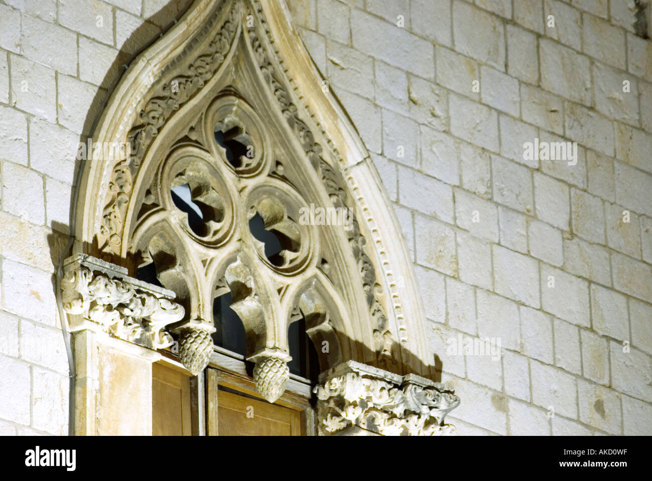 South-East Europe, Croatia, Dubrovnik, ornate window, close-up Stock Photo