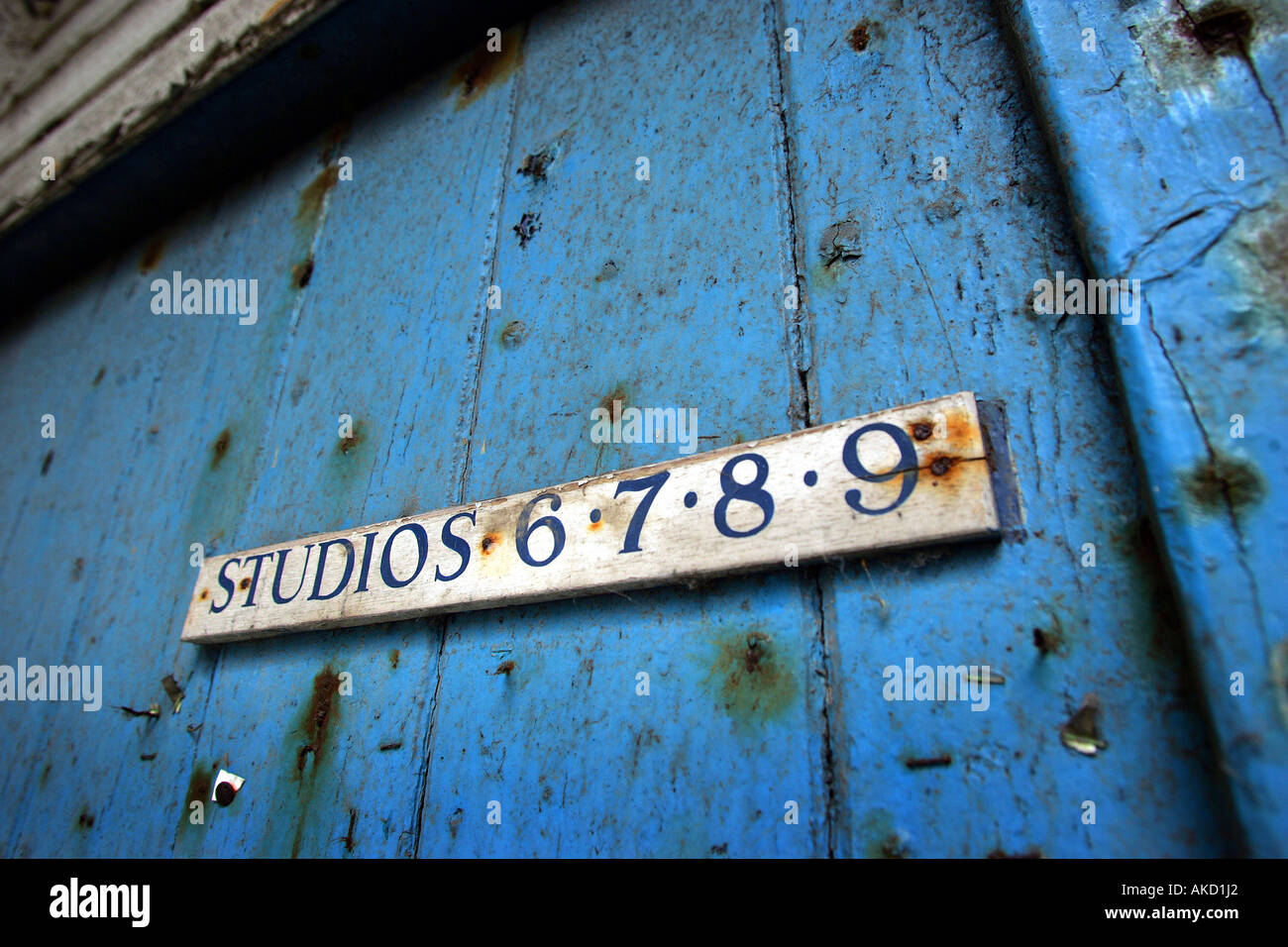 St Ives artists studios on Porthmeor Beach in Cornwall Stock Photo