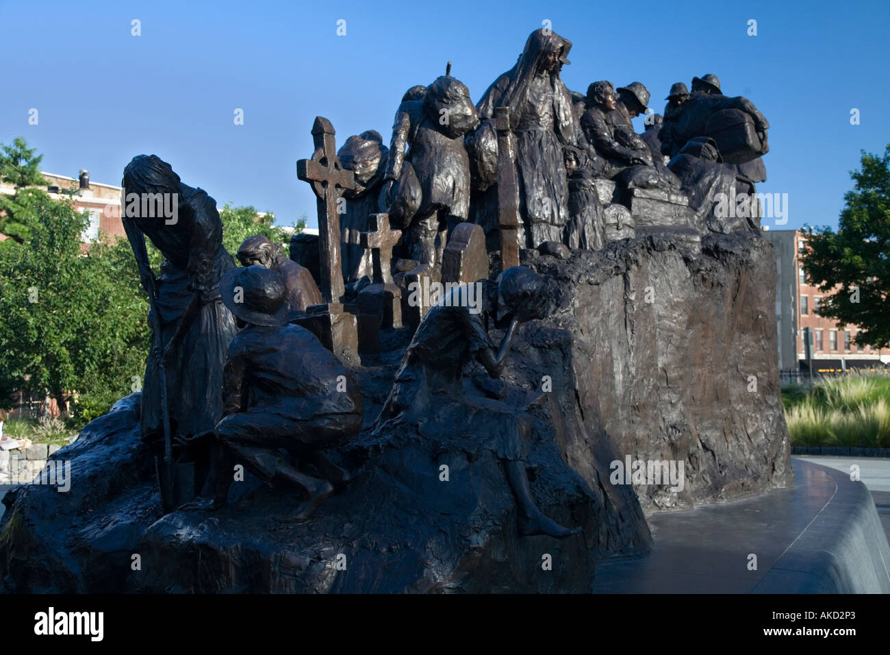 End view, Irish Famine Memorial Penn's Landing Philadelphia Pennsylvania Stock Photo