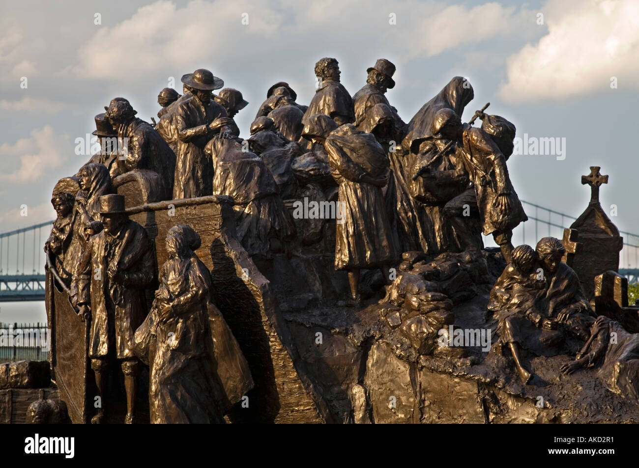 Arriving immigrants detail Irish Famine Memorial Penn's Landing Philadelphia Pennsylvania Stock Photo