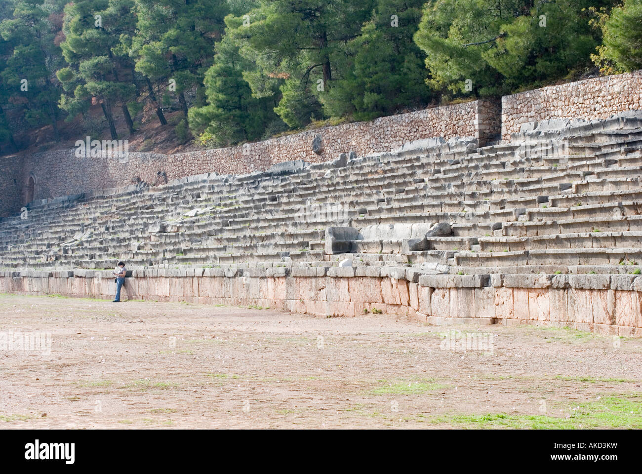 The Stadium at Ancient Delphi. Stock Photo
