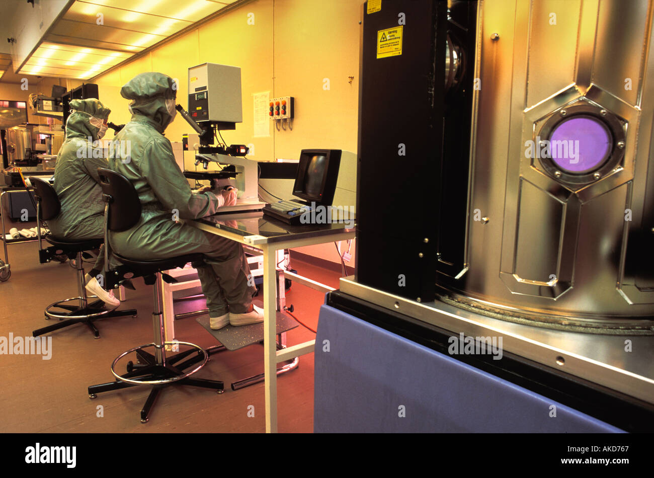 ERICSSON SILICON WAFER PRODUCTION CLEAN ROOM  Stock Photo