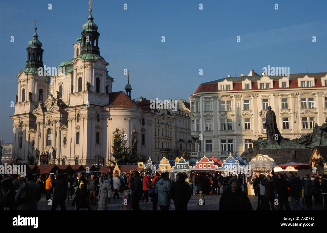 Prague, christmas market at city square Stock Photo