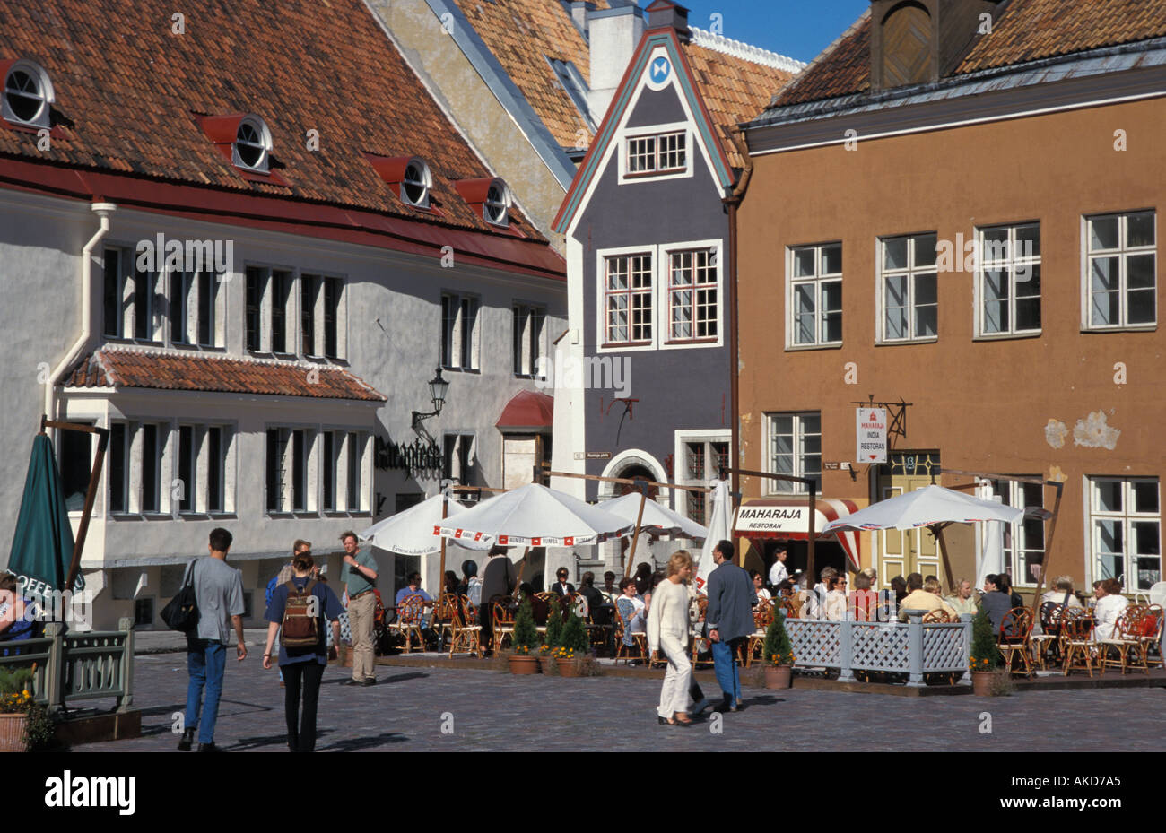 Tallinn, square in front of city hall Stock Photo