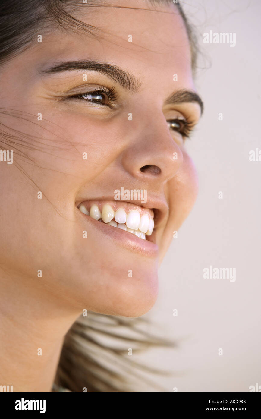 portrait of a beautiful smiling bikini dressed young brazilian women in