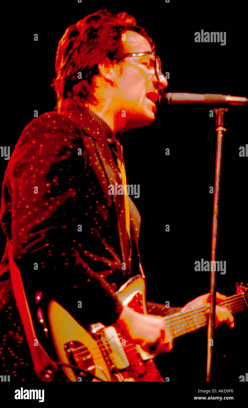 elvis costello in concert 1978 Stock Photo - Alamy