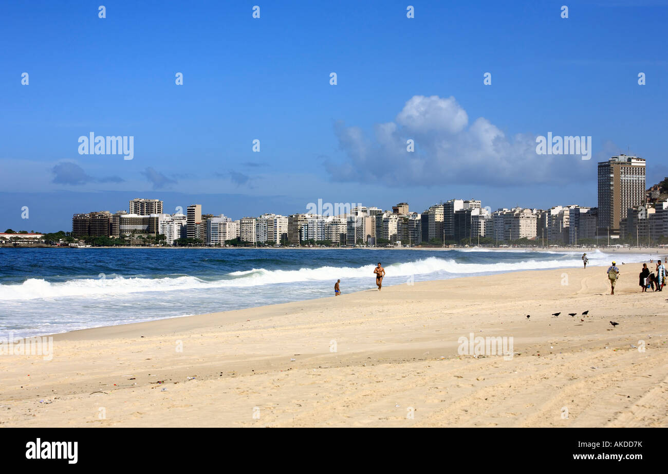 copacabana beach in rio de janeiro in brazil Stock Photo
