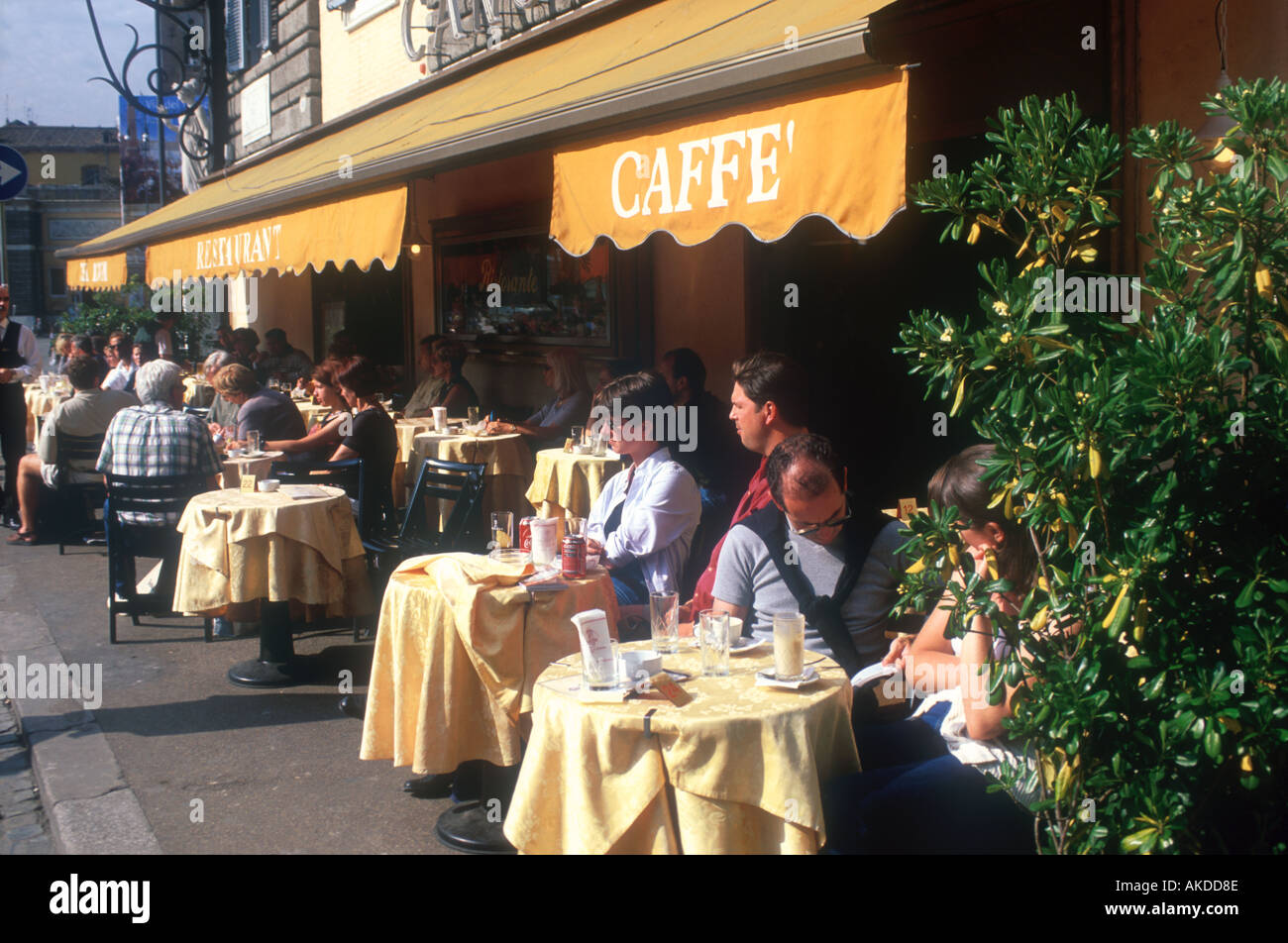 people outside th Cafe Canova Piazza d Popolo Rome Italy Europe Stock ...