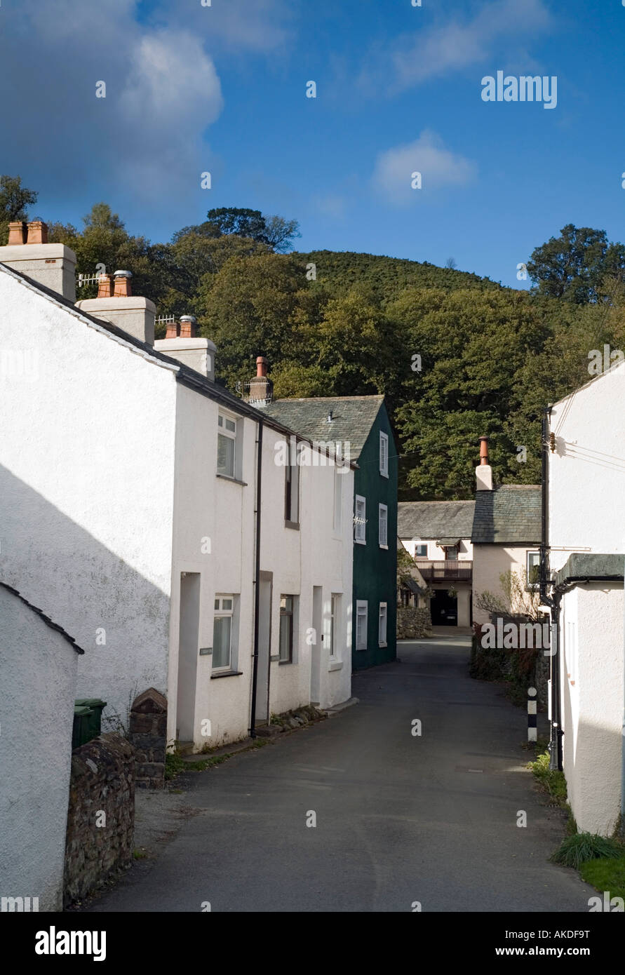 Braithwaite Village Street with White Washed Terraced Houses National