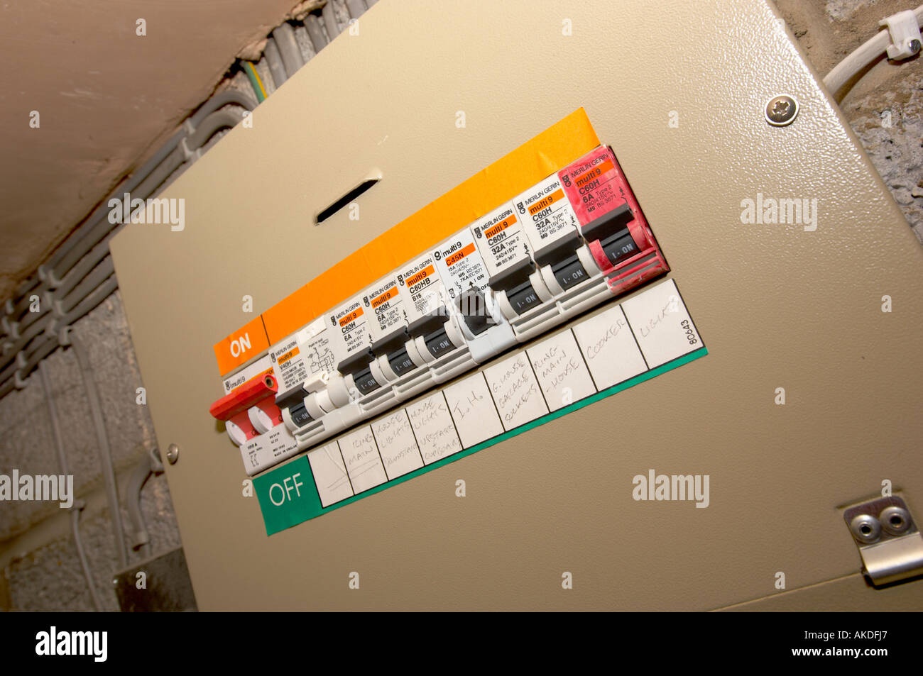 Domestic Fuse Box/Circuit Breaker - Stock Image
