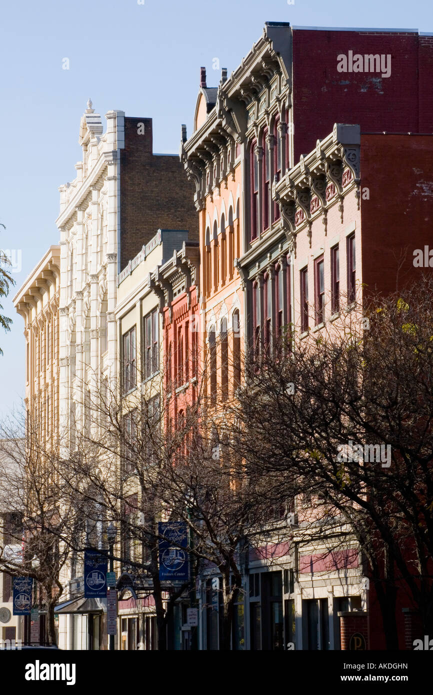 Troy New York historic district building facades Stock Photo Alamy