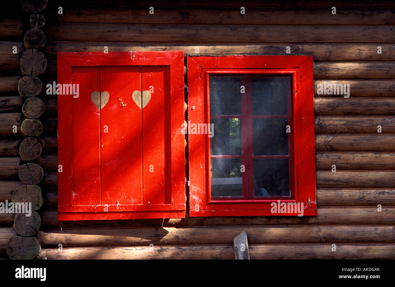 Red window Stock Photo